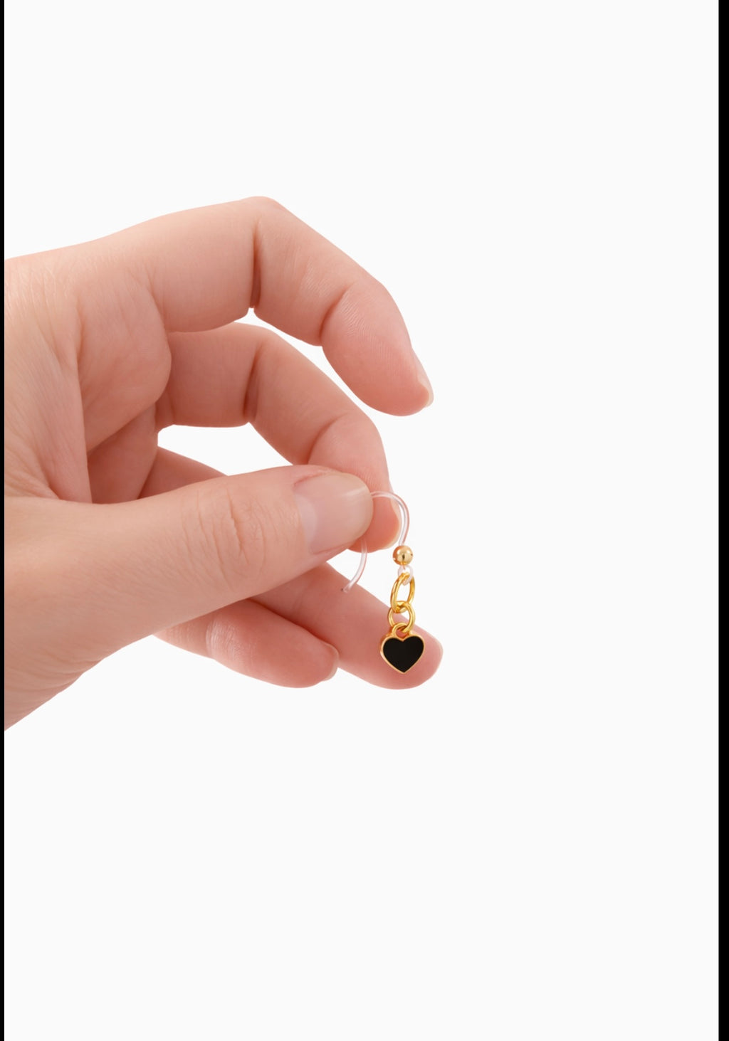 Gold & Black Heart Dangle Earrings – Lightweight & Sensitive Ear Friendly