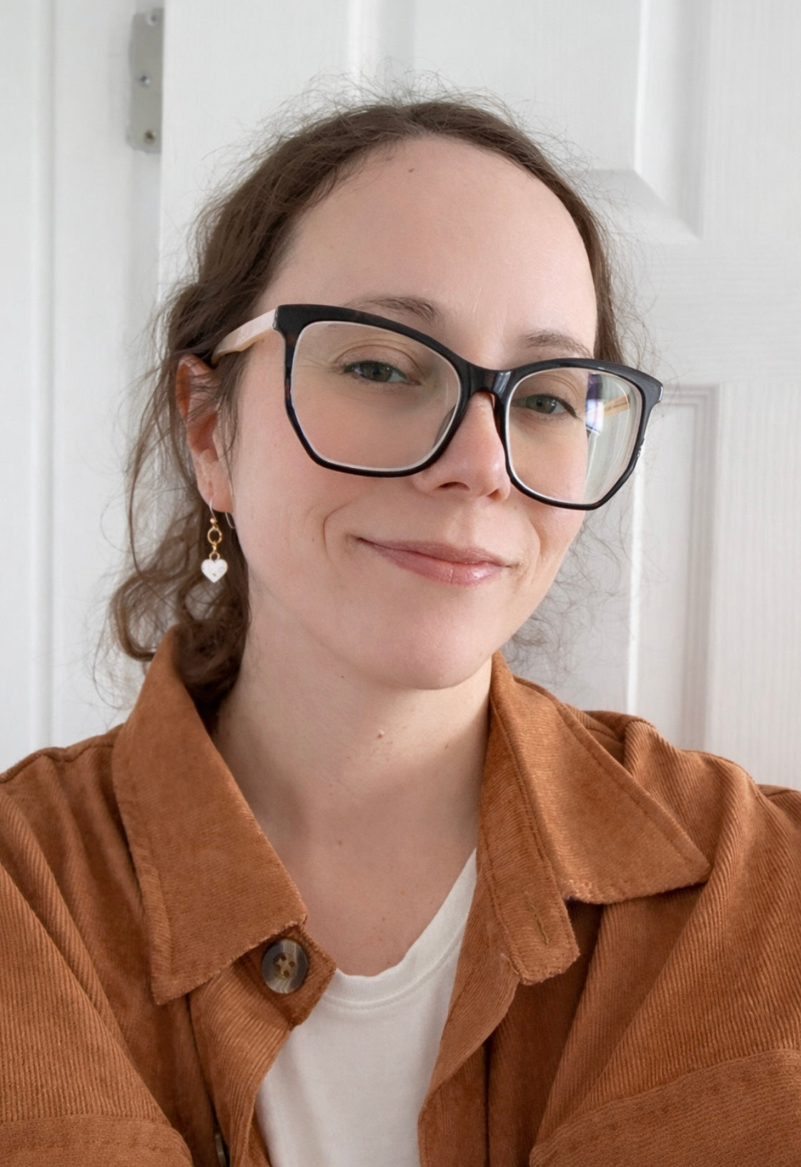 White Heart Drop Earrings – Sensitive Ears | Plastic Post Earrings