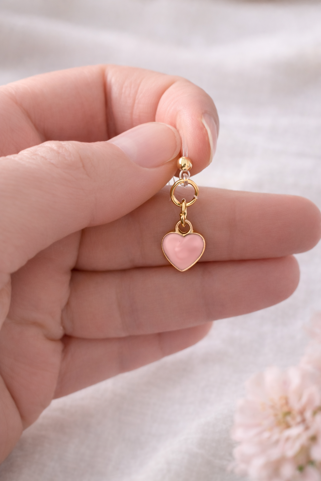 Heart Dangle Earrings – Hypoallergenic Plastic Posts