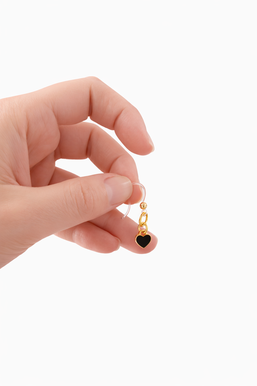 Red & Black Dainty Heart Dangle Earrings