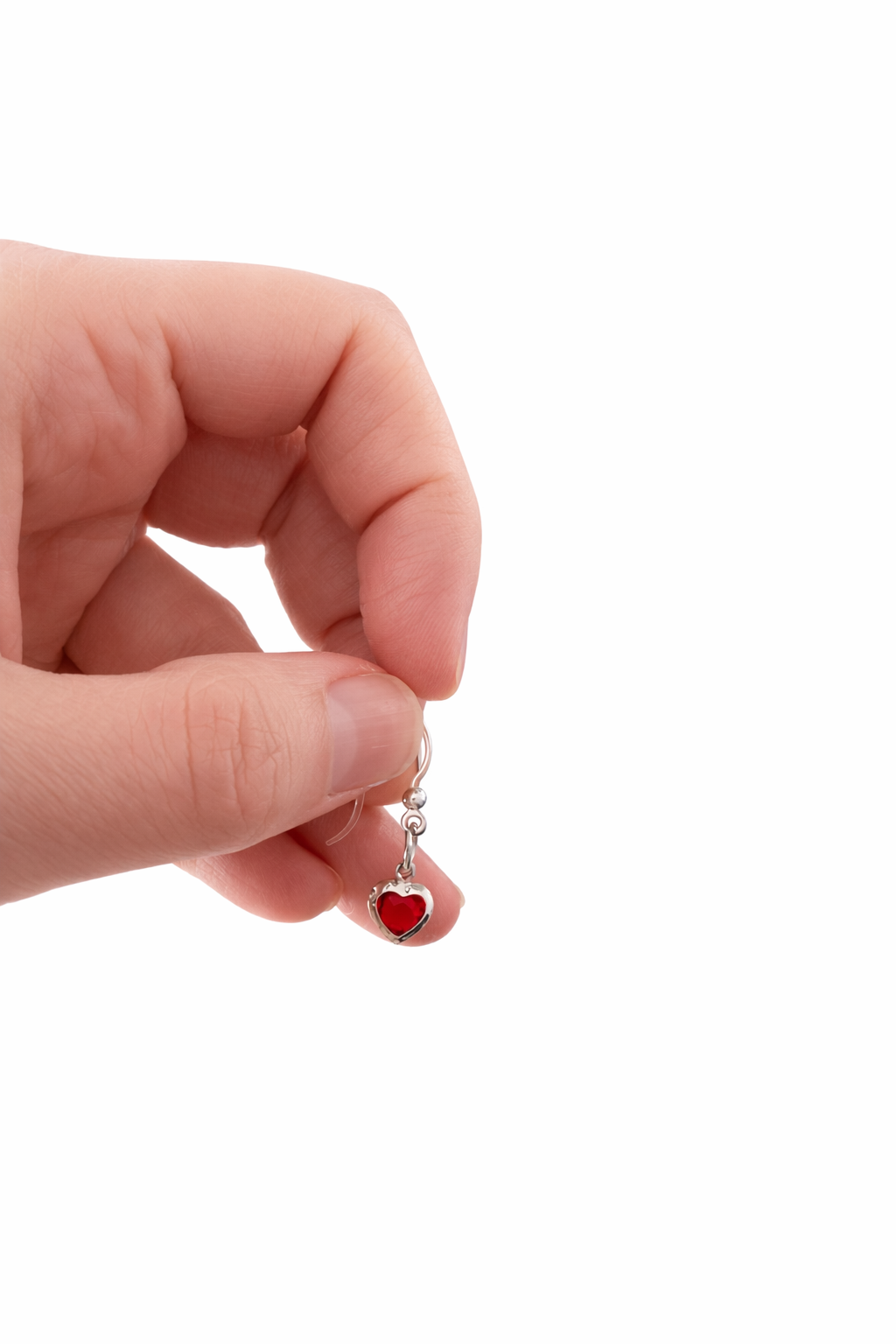 Red Heart Dangle Earrings – Hypoallergenic Plastic Posts | Bare Post