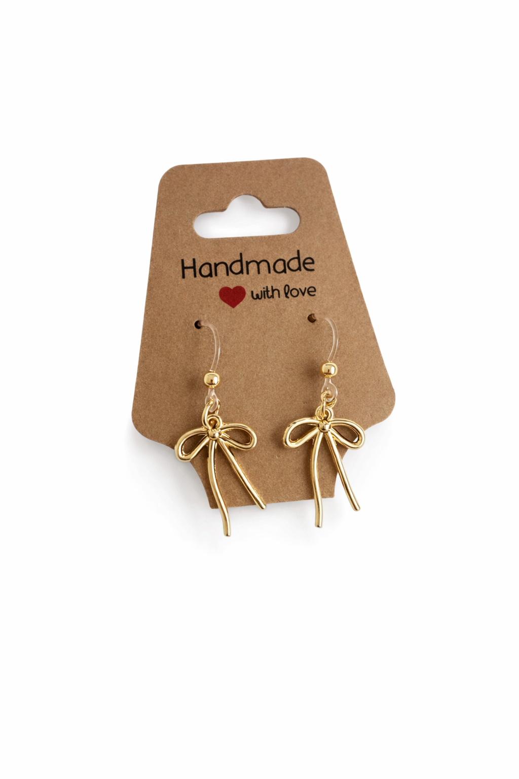 Minimal Gold Bow Earrings – Lightweight Dangle Earrings for Sensitive Ears