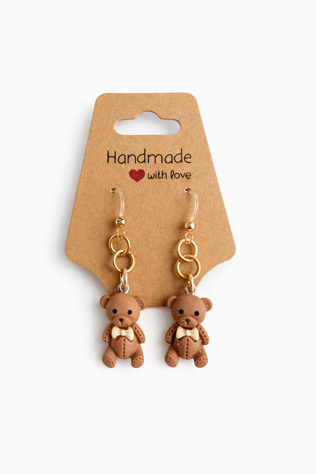 Teddy Bear Drop Earrings – Sensitive Ears | Cute Plastic Post Earrings