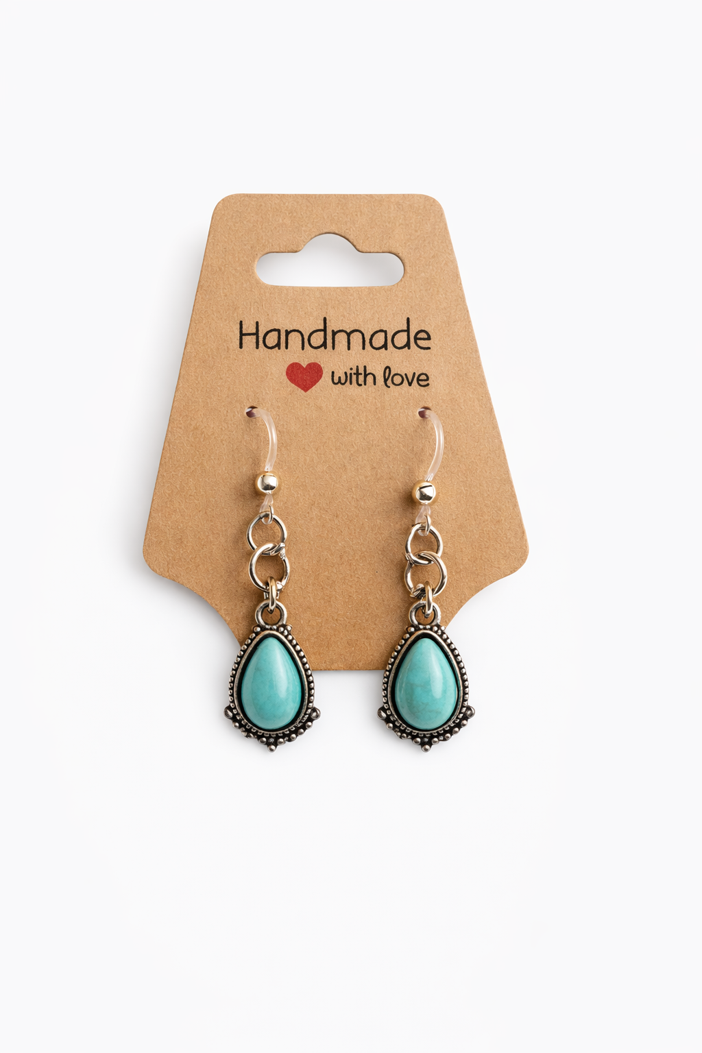 Turquoise Teardrop Dangle Earrings | Sensitive Ear Friendly