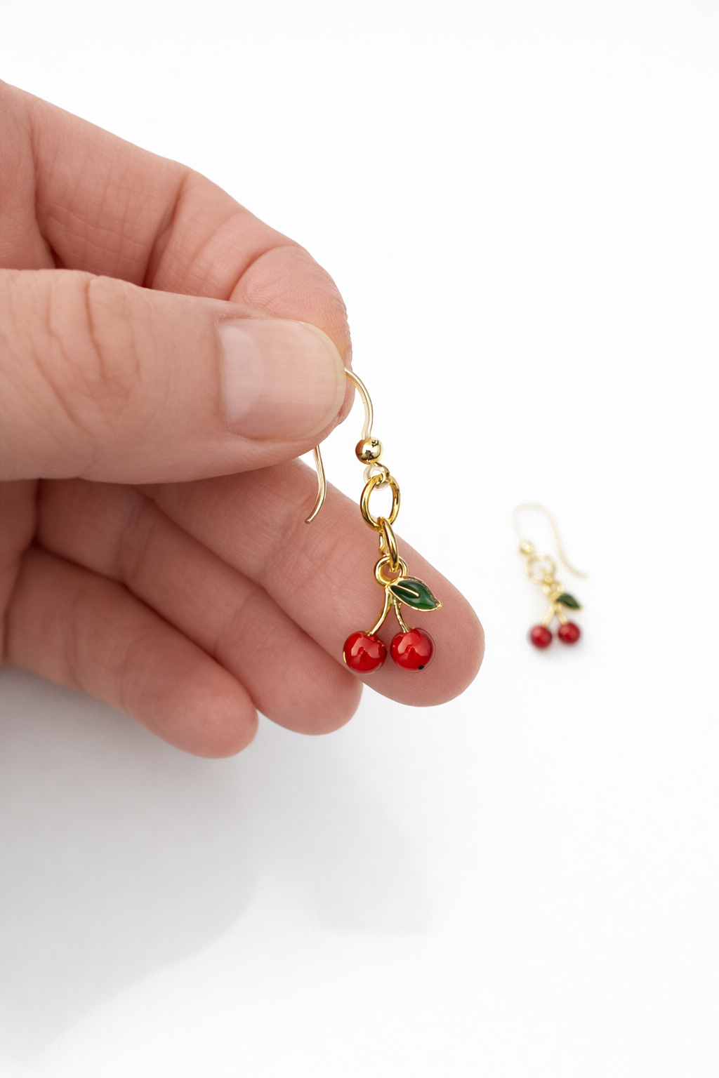 Sweet Cherry Earrings | Plastic Post | Sensitive Ear Friendly