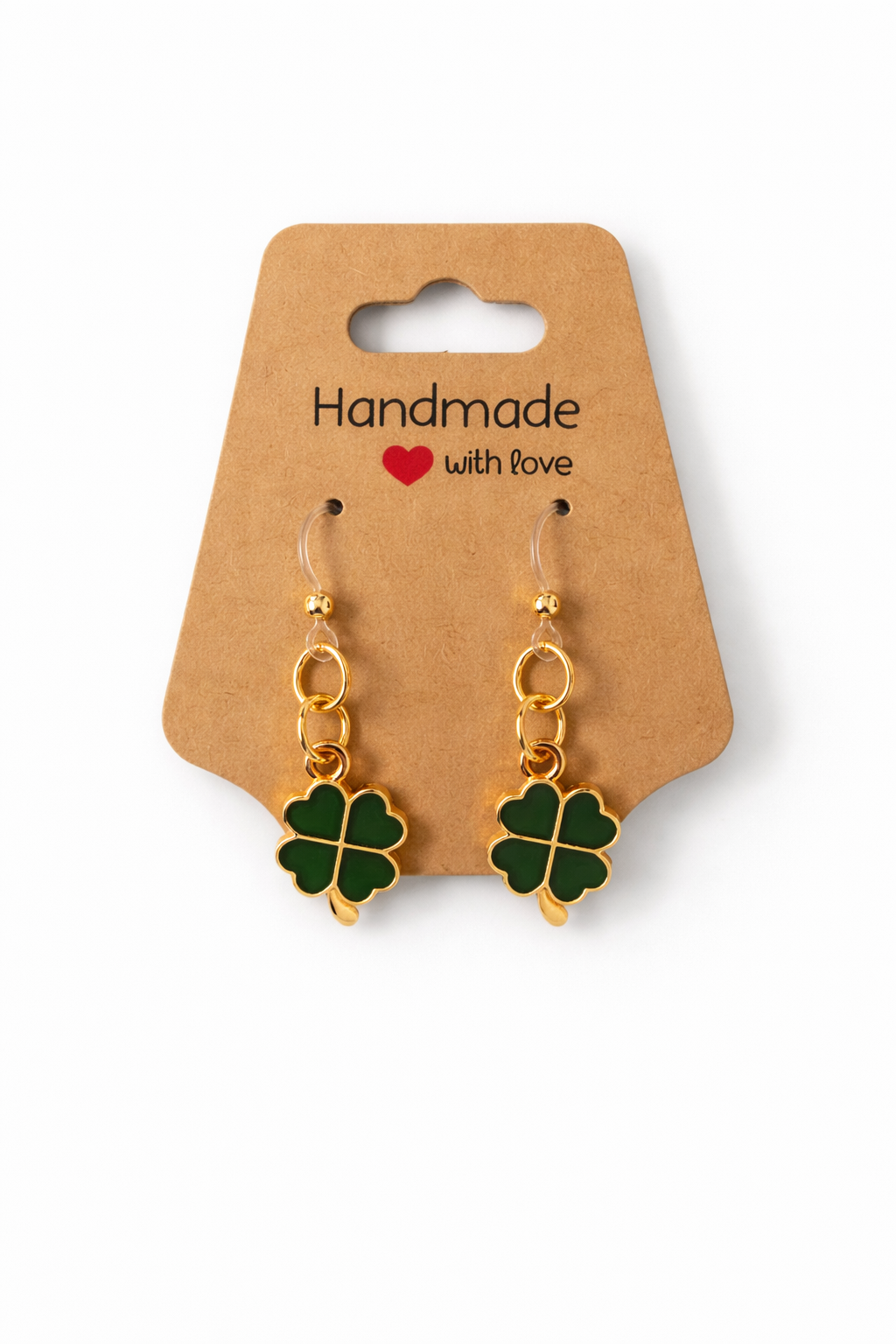 Lucky Clover Dangle Earrings | Plastic Posts | Sensitive Ear Friendly