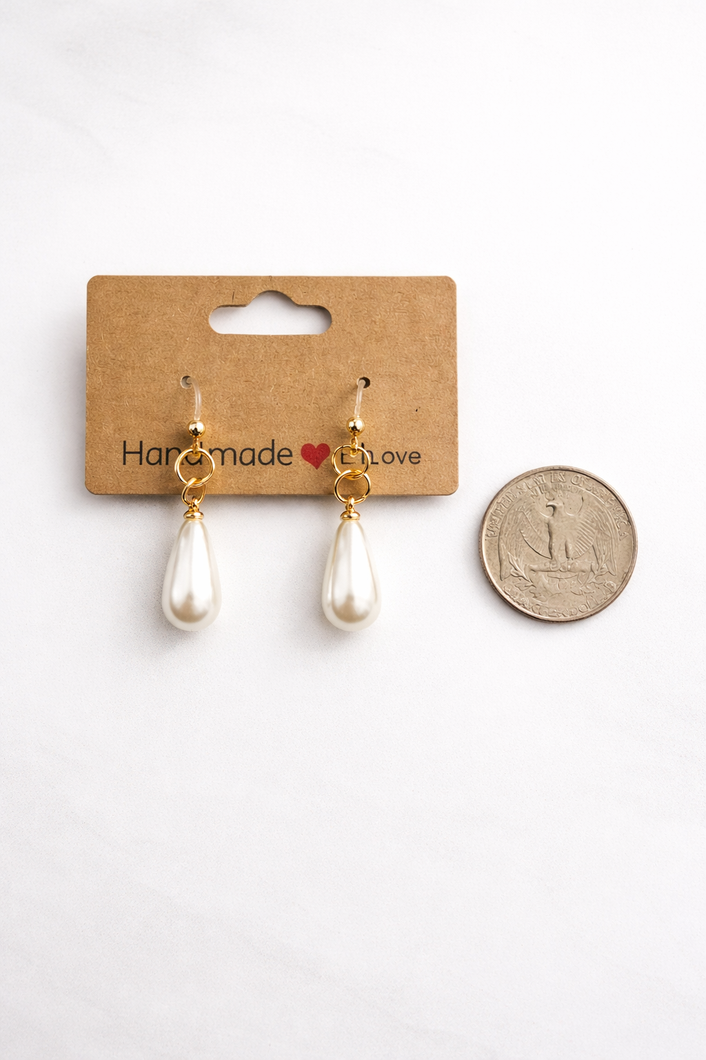 Classic Teardrop Pearl Drop Earrings|Plastic Post Metal Free| Hypoallergenic