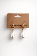 Classic Teardrop Pearl Drop Earrings|Plastic Post Metal Free| Hypoallergenic