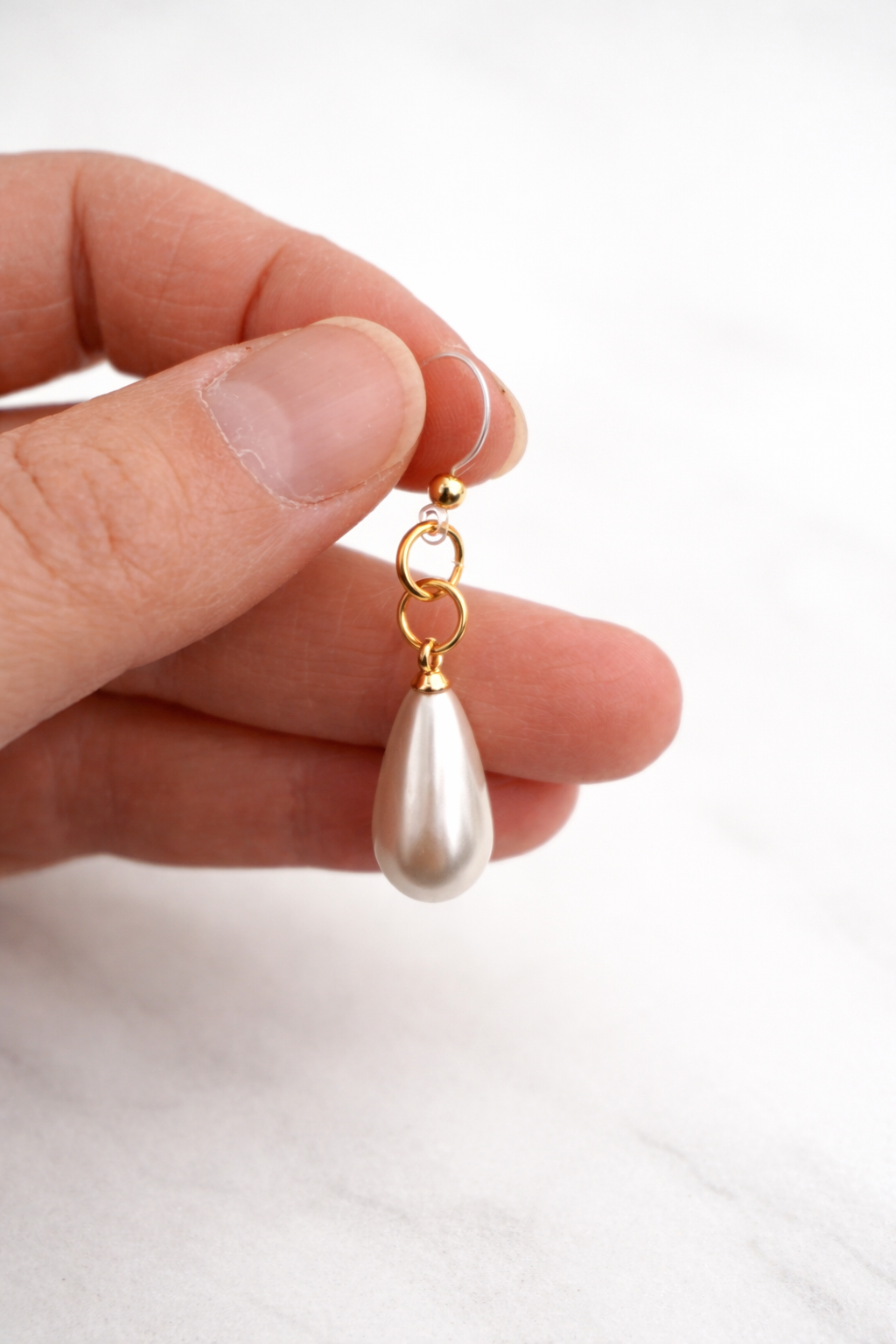 Classic Teardrop Pearl Drop Earrings|Plastic Post Metal Free| Hypoallergenic